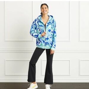 NWT Hill House Allie Zip Up Ocean Kaleidoscope French Terry Hoodie Womens Small